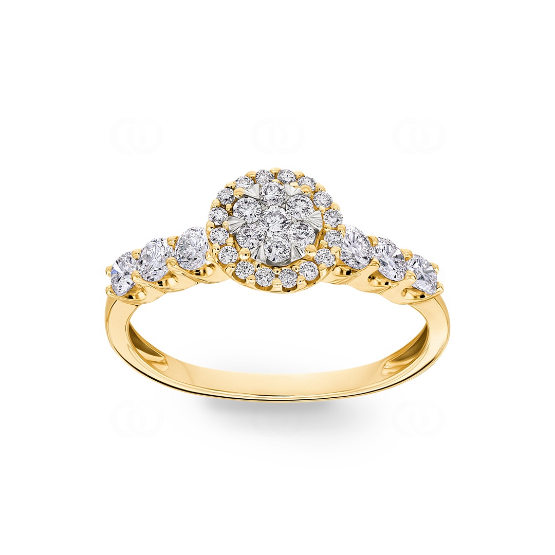 Verlobungsring 750/18 K Gelbgold mit Diamanten 0.75 ct H/si by CHRISTIAN