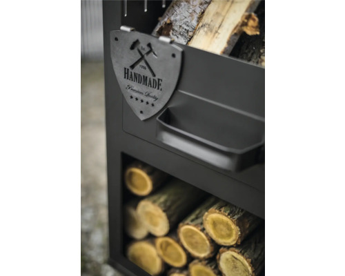 Grill open haard houtskoolgrill Rosa Cook King 40 x 150 cm zwart