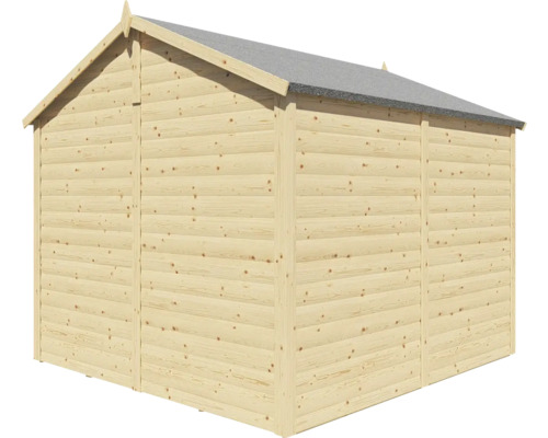 Tuinhuis blokhut Konsta XL, 19 mm dik, met vloer, 258 x 251 cm, natuurlijke afwerking