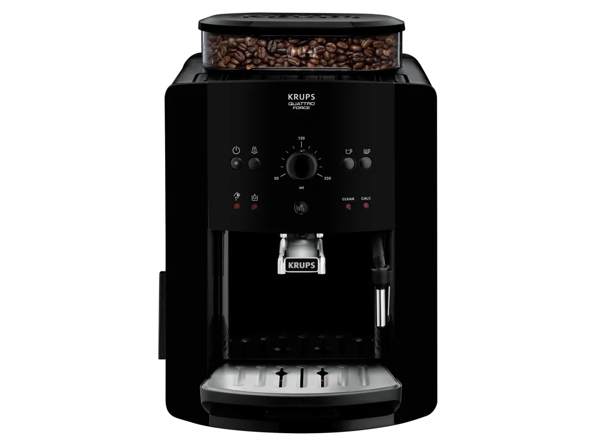 Krups Arabica EA8110, Espressomaskine, 1,7 L, Kaffebønner, Indbygget kværn, 1450 W, Sort
