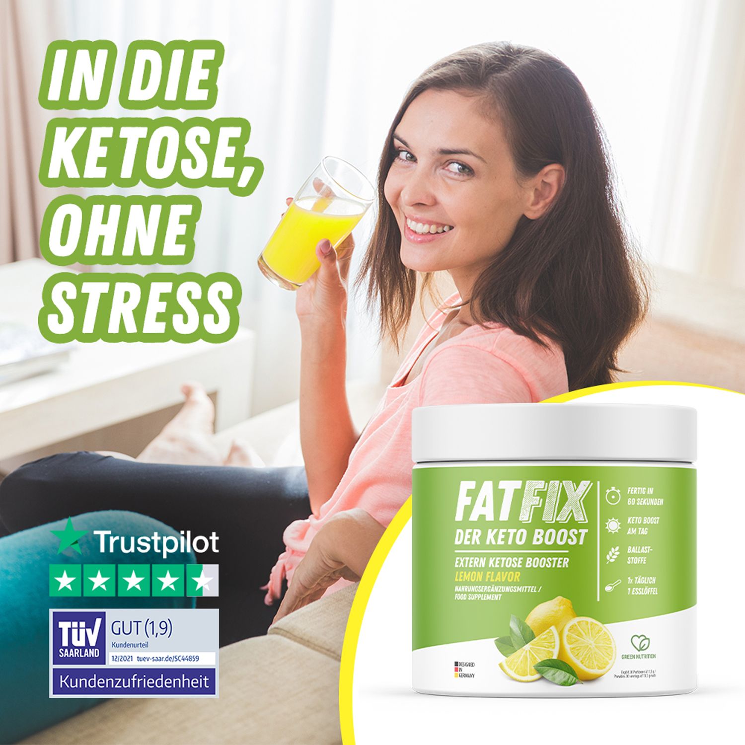 FATFIX Keto Boost - Exogene Ketone Pulver