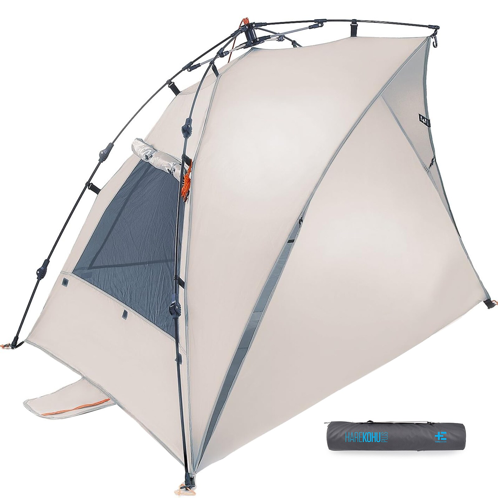 TERRA NATION Strandmuschel Hare Kohu rPET Automatik Sekunden Strand Zelt UPF50+ Farbe: sand
