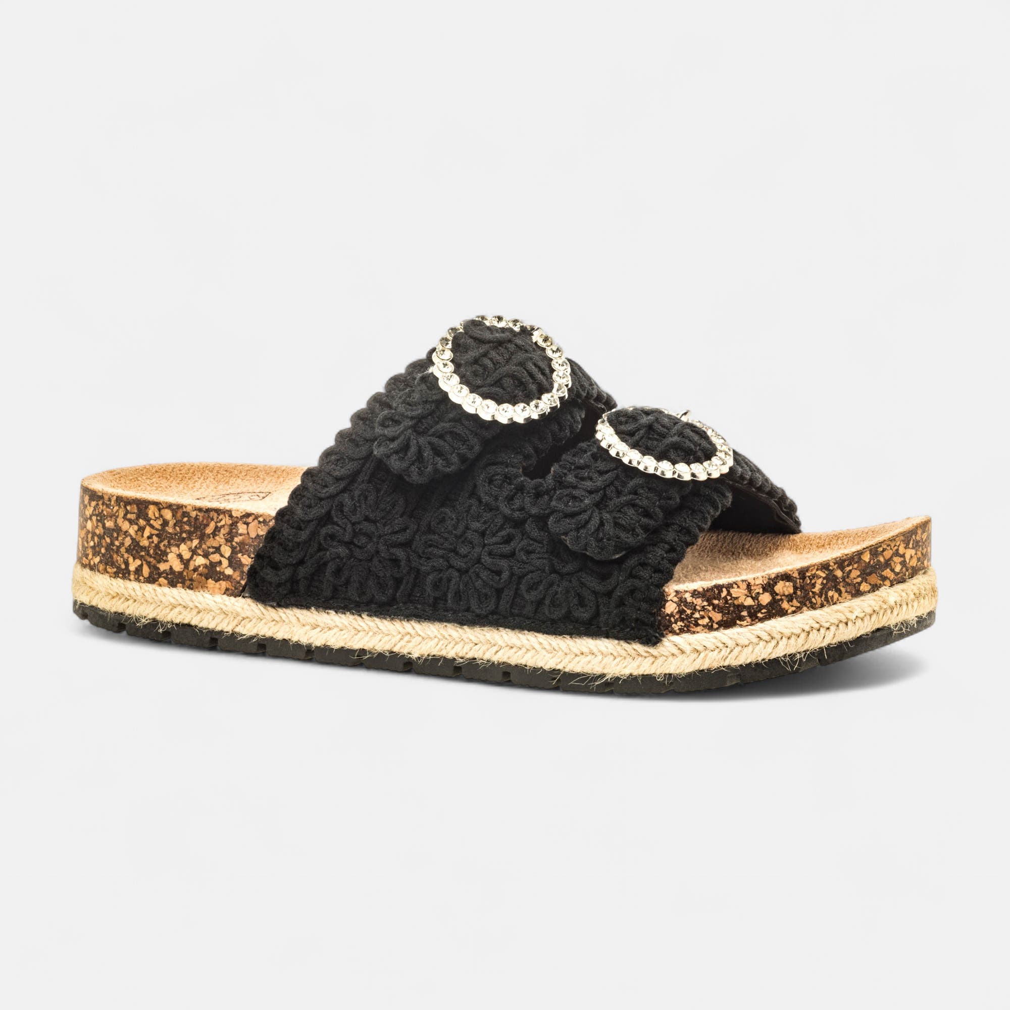 Mules semelle liège Femme noir