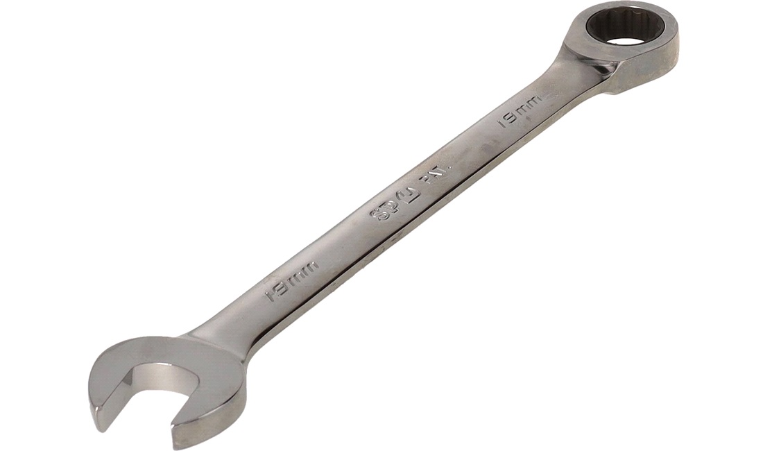 Ringgaffelnøgle 19mm m/skralde