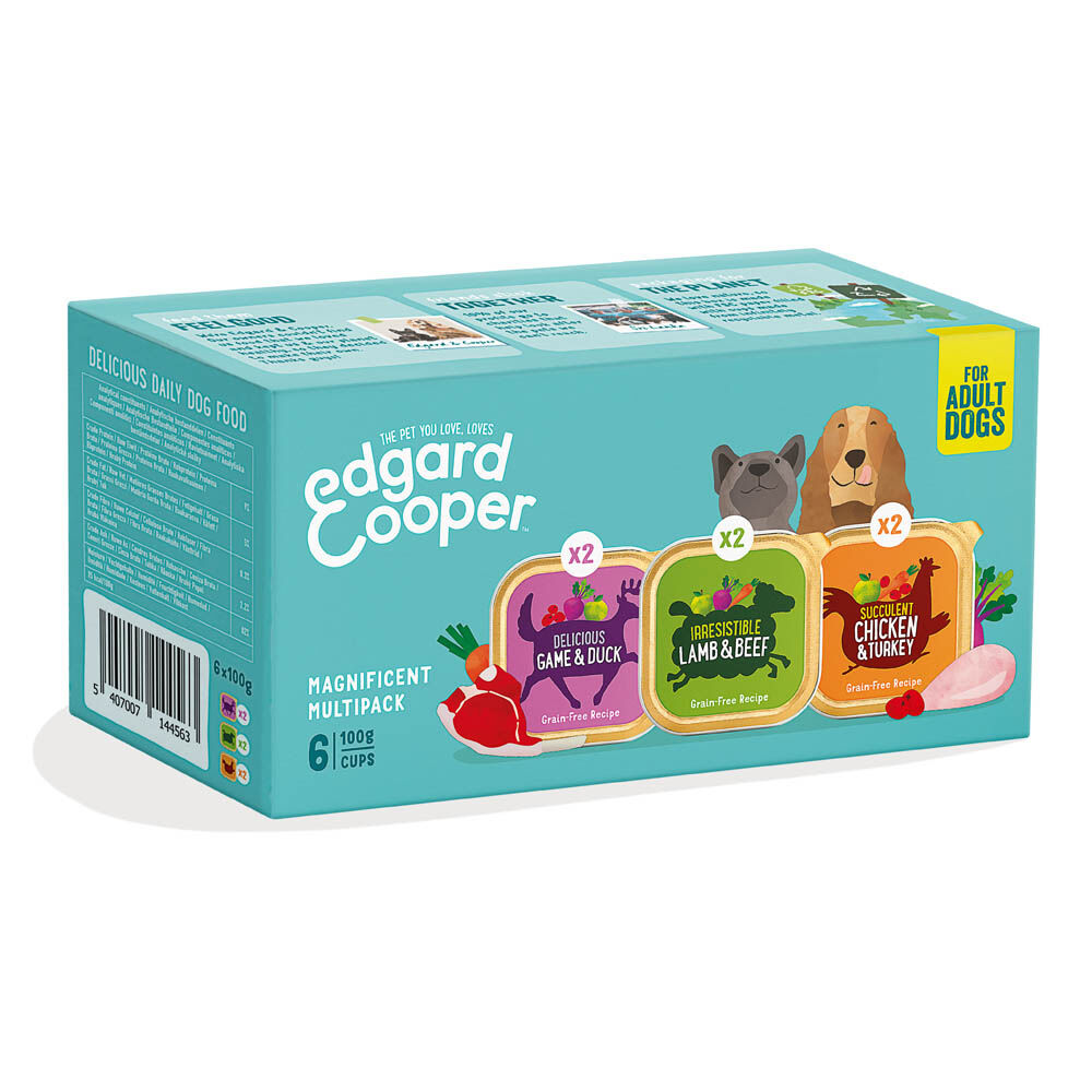 Edgard & Cooper Adult Multipack - Hondenvoer - 6x100 gram - 100 Gram - lam, kip, hert