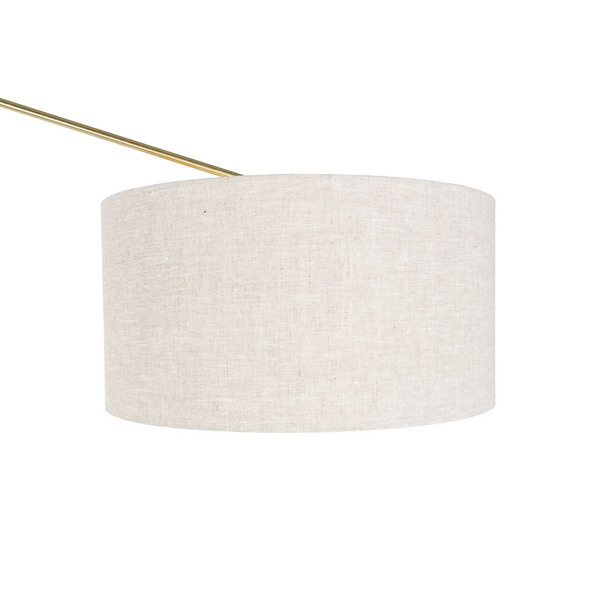 Vloerlamp goud met kap lichtgrijs 50 cm verstelbaar - Editor