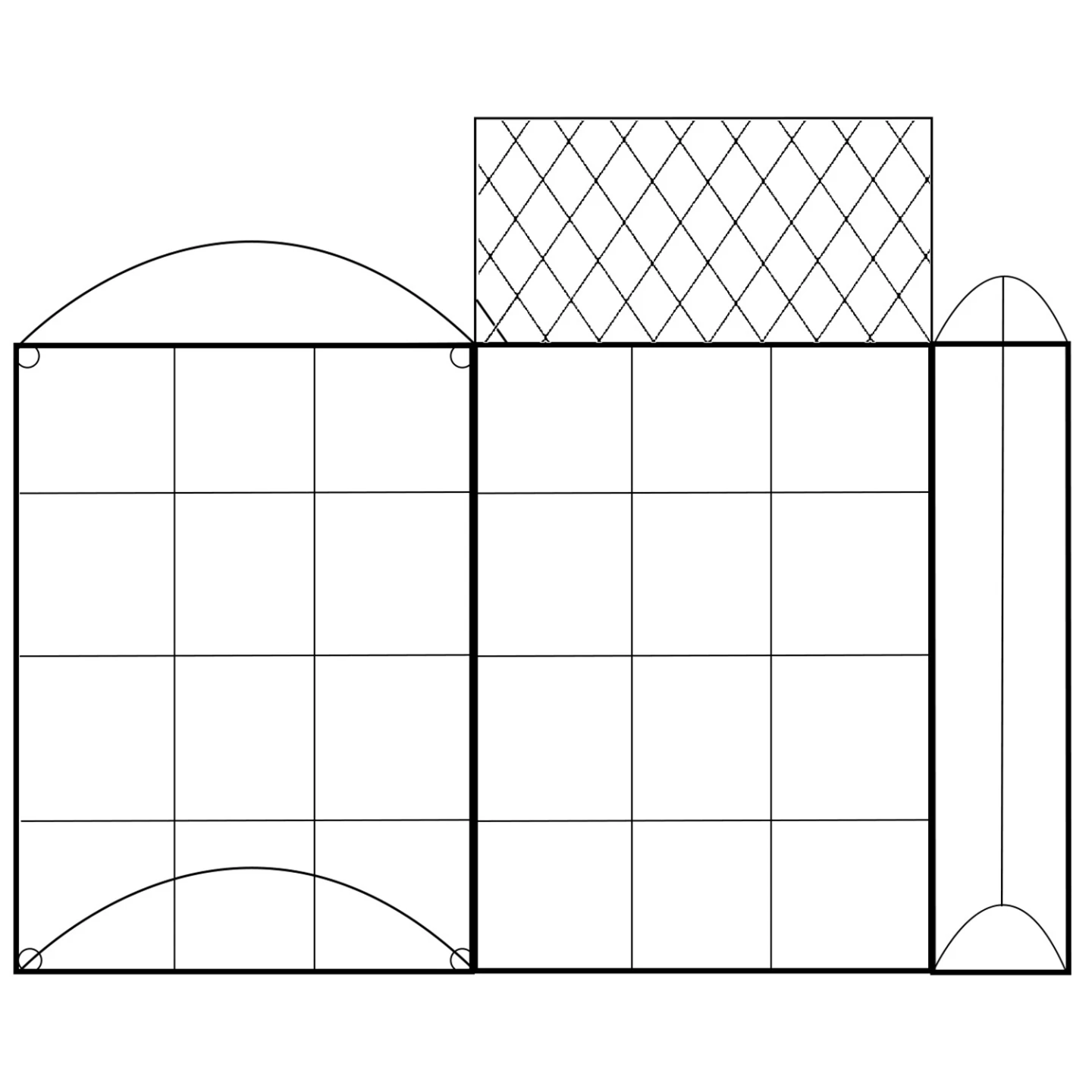 Kit complet 3 bacs modulables carrés potager et serre à tomates + treillis + housse