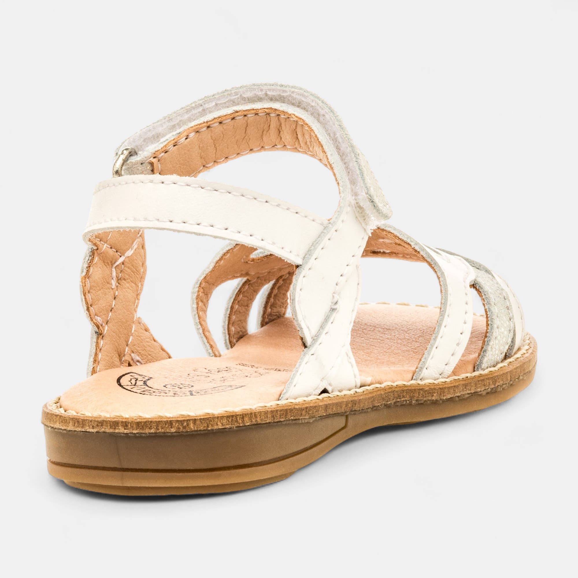 Nu-pieds Fille en cuir blanc