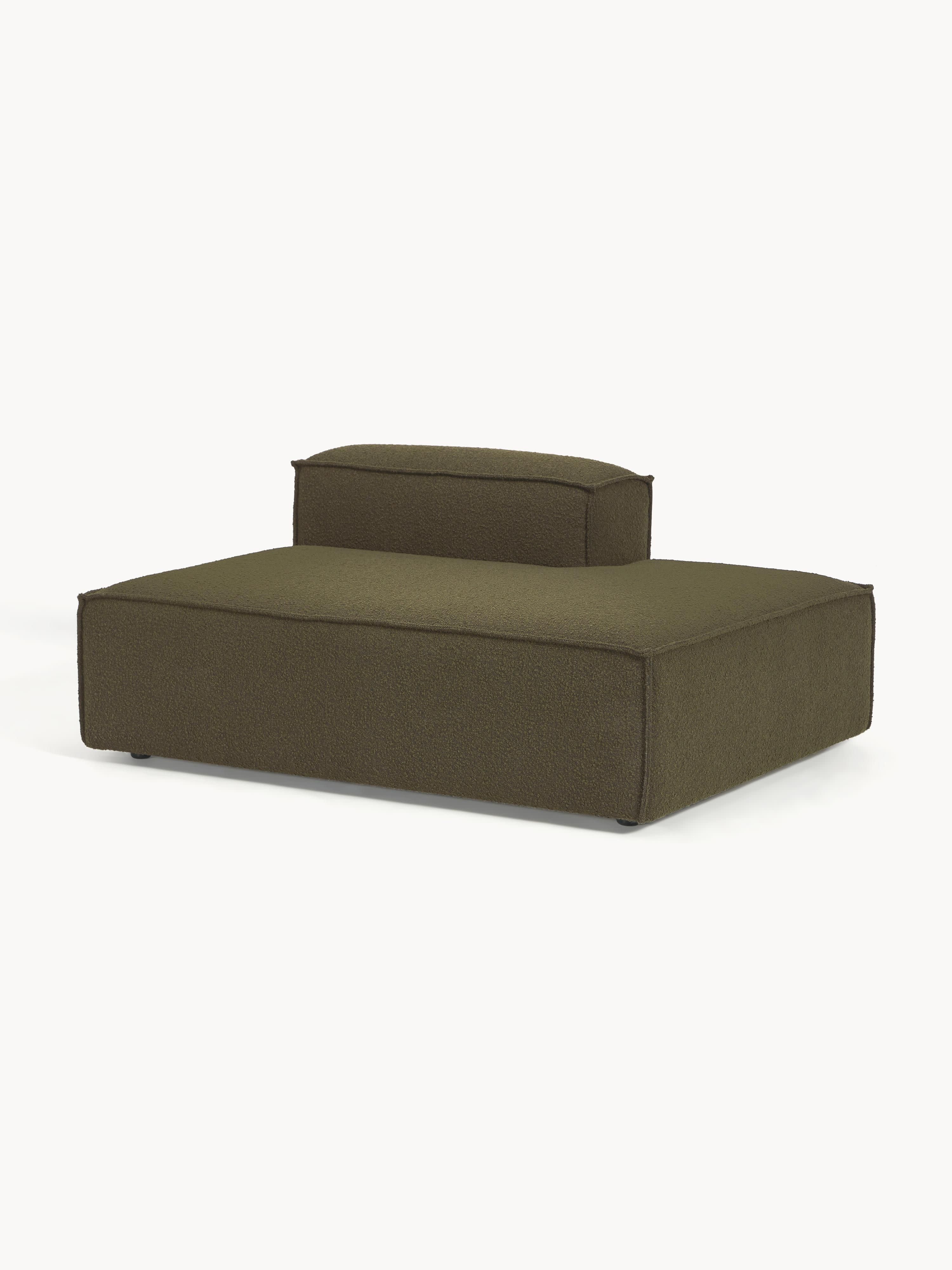 Chaise longue module Lennon uit bouclé