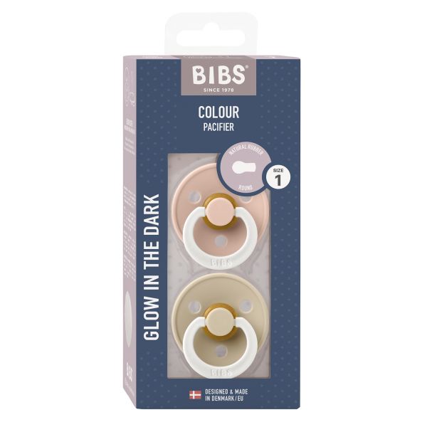 BiBs Glow In The Dark Fopspeen - Rond - 2 Stuks