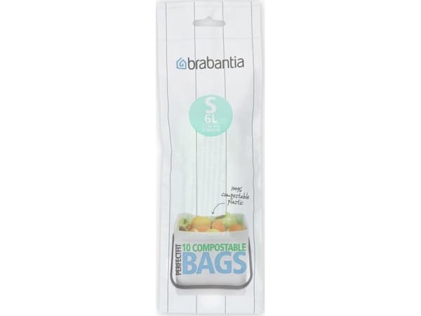 Brabantia 419683 PerfectFit Pakke med 10 hvite fløyelsbeholdere 30 x 20 x 10 cm 6 L