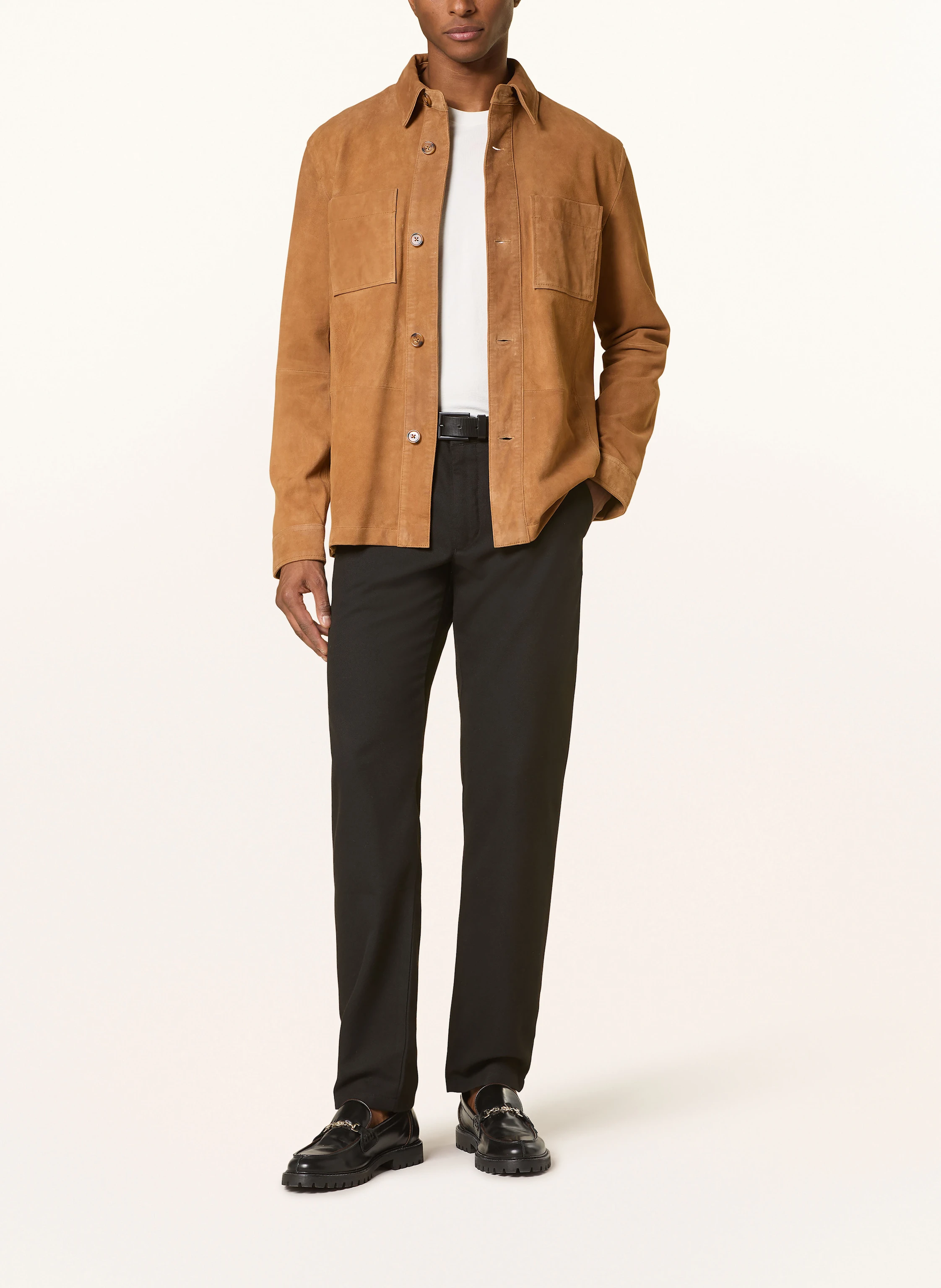 STROKESMAN'S Leder-Overshirt