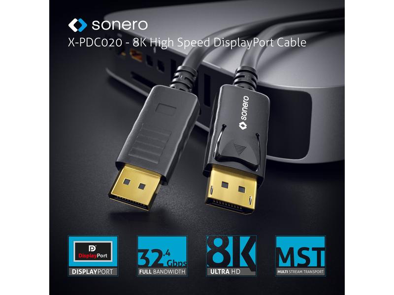 sonero Kabel 8K Displayport 1.4 Stecker <-> Stecker, 8K/60H 8K High Speed DisplayPort Kabel