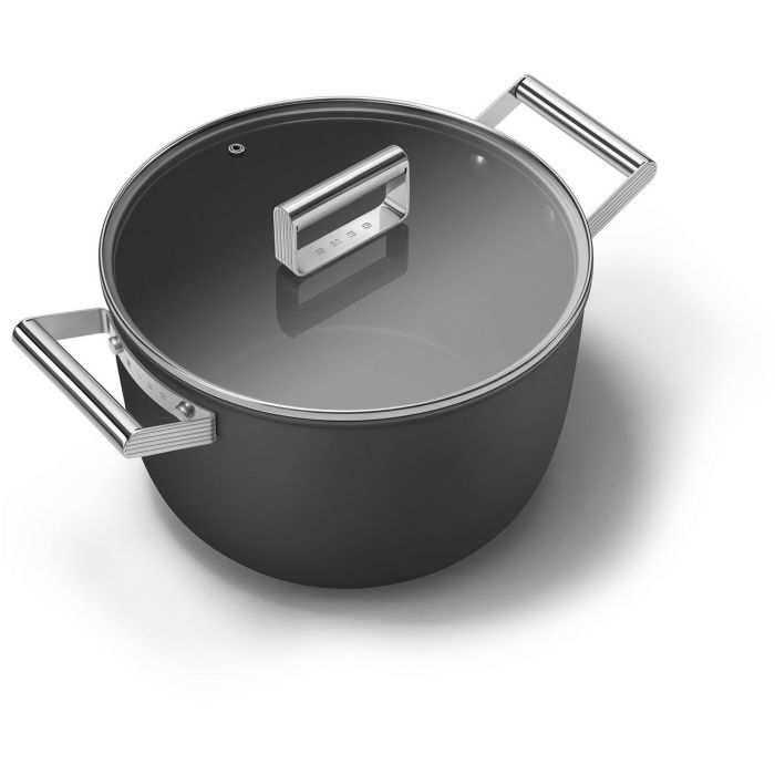 SMEG Kochtopf mit Deckel 26 cm CKFC2611BLM Schwarz