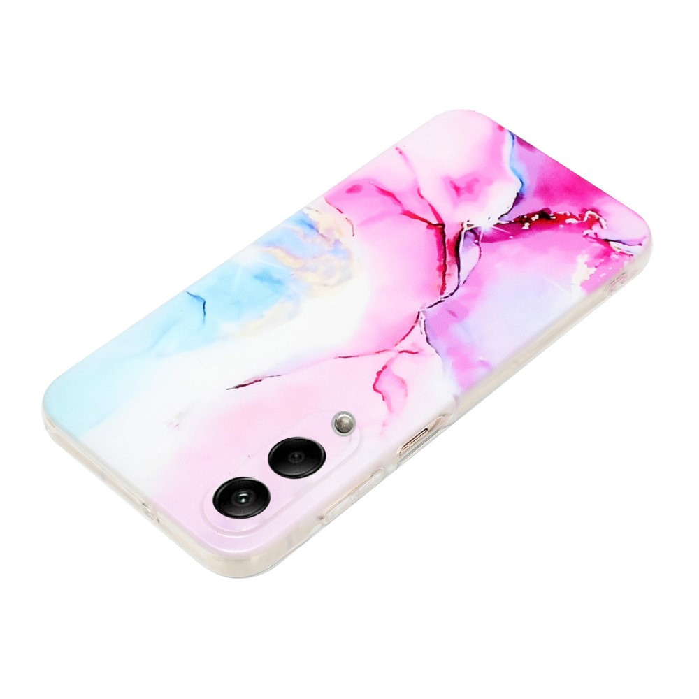 Samsung Galaxy S25 Edge Gummi Case Hülle Ultra Thin Marble Marmor - Pink / Blau