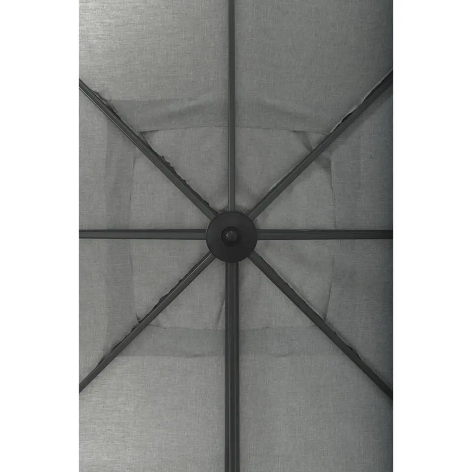 Hawaii Big Pole II parasol - 350x350 cm - carbon black - royal grijs