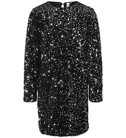 Vero Moda Girl Kjole - VmBella - Blåck/Sølver Sequins