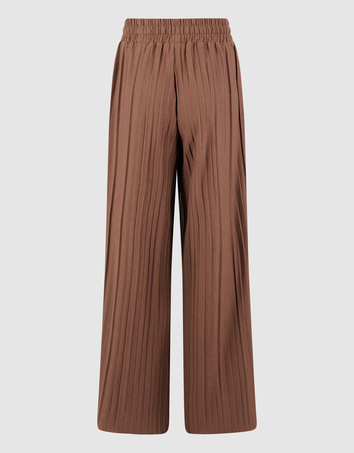 Plissé Wide Leg Broek Bruin
