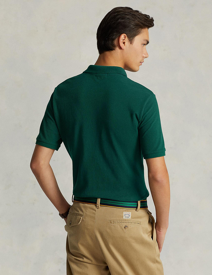 Slim Fit Green Logo Purple Polo