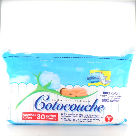 Cotocouche couches 100% coton x30 - Pharmacie des Drakkars
