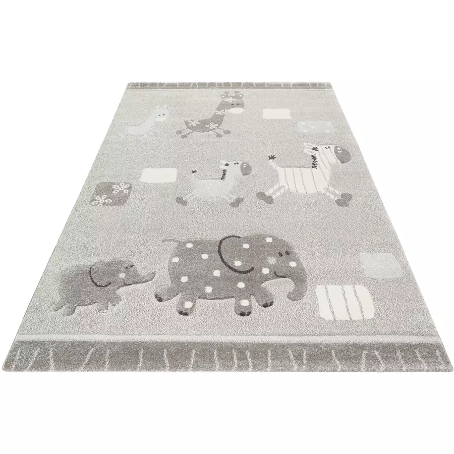 Esprit Kinderteppich Lucky Zoo 2.0 grau