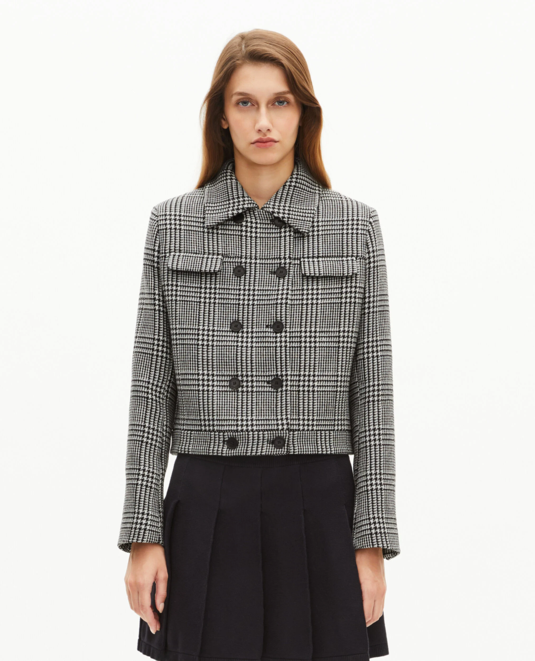 Veste à motif Prince de Galles noir et blanc