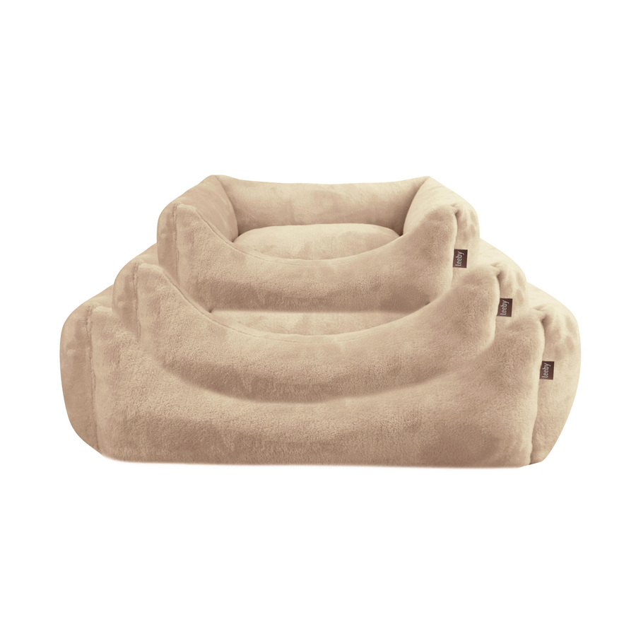 Cama para cães Leeby com capa removível bege