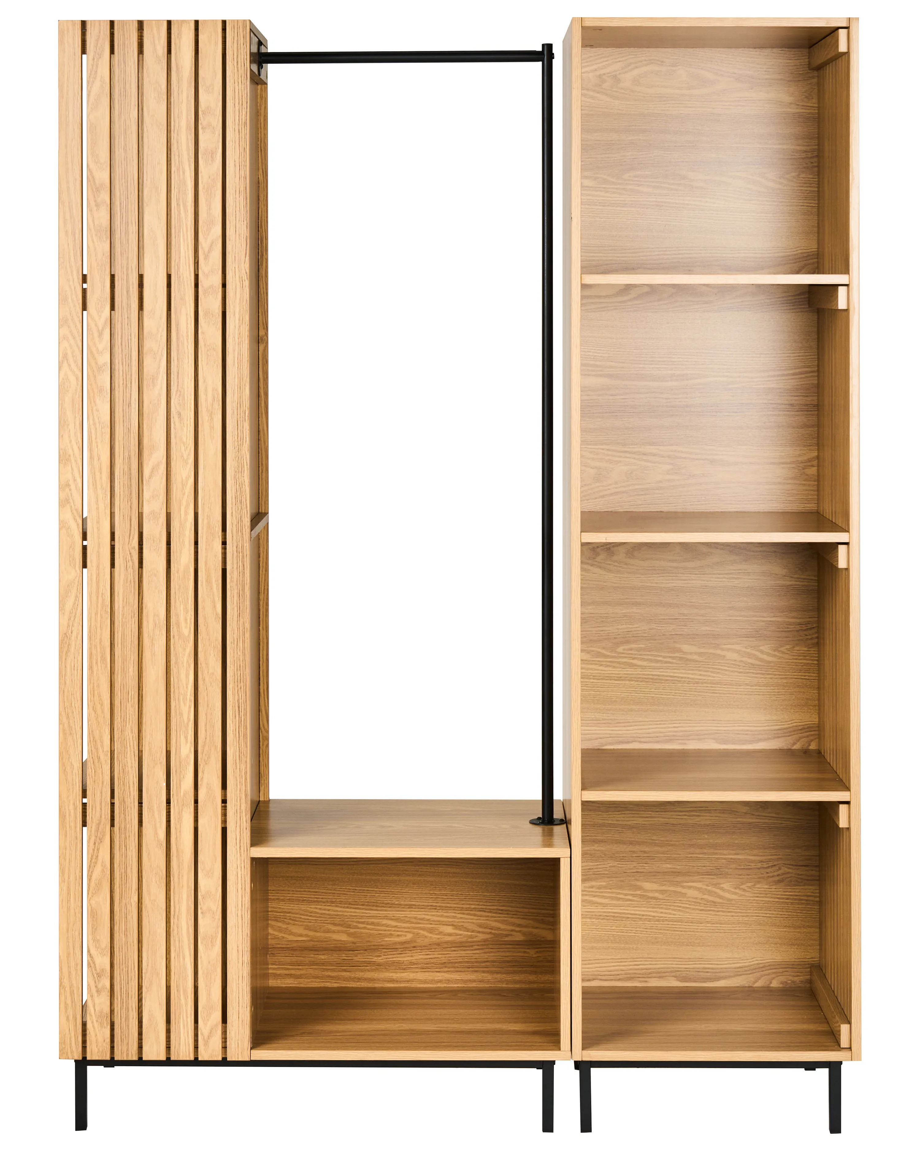 Open kast met 9 planken LEANDRO Lichtbruin