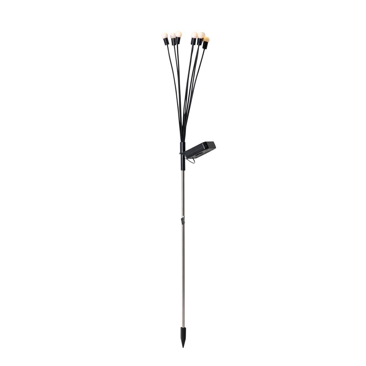 Set van 2 buitenlampen zwart incl. LED met solar en grondpin - Fire Fly