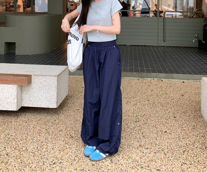 rinkoplan - Mid Rise Wide-Leg Sweatpants