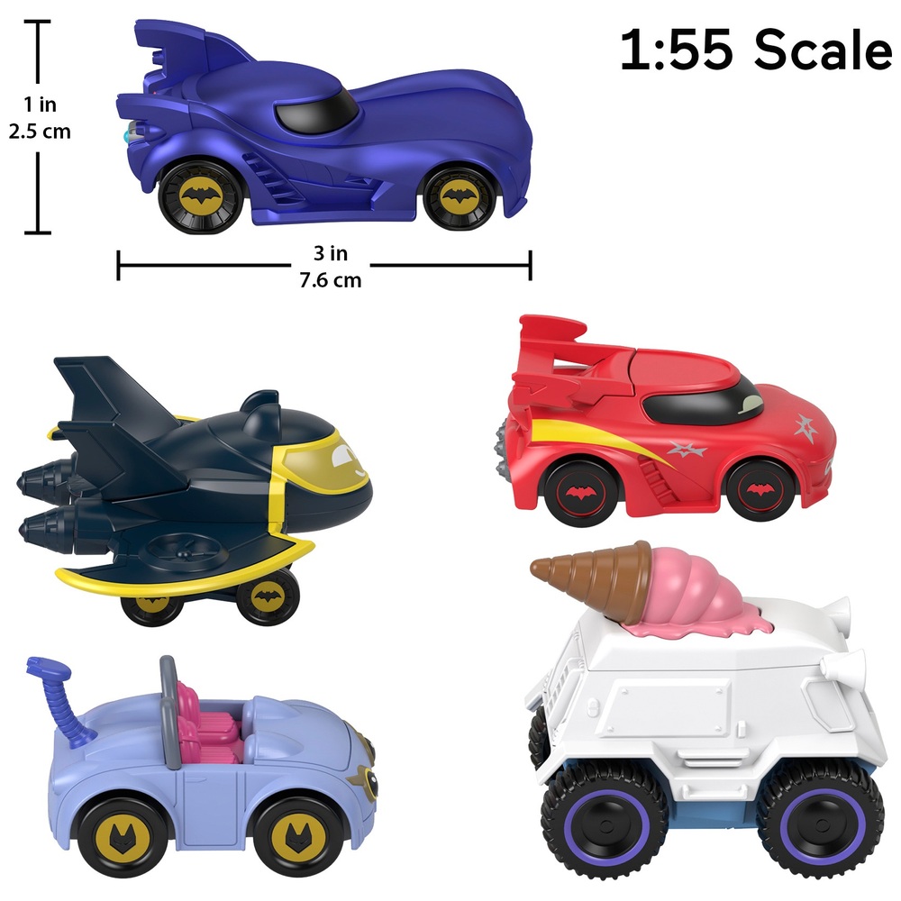 Fisher-Price Batwheels DC: Bam das Batmobil, 5er-Pack Diecast-Charakterfahrzeuge