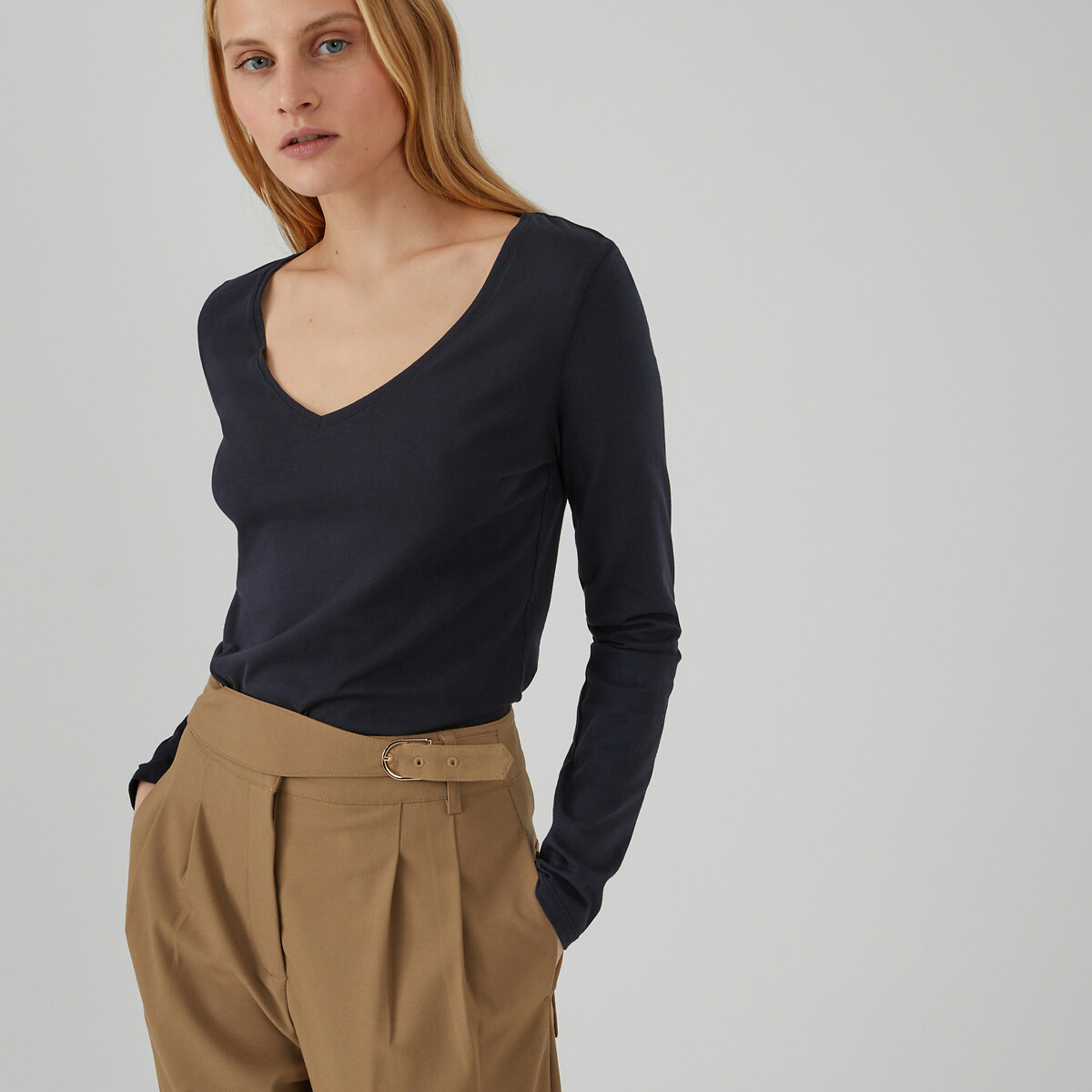 COLEÇÃO LA REDOUTE<br>Camiseta com decote em V