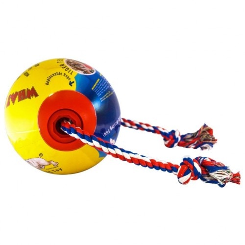 Brinquedo vermelho para cachorro com corda