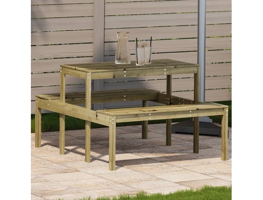 VIDAXL - Table avec banc Table de pique-nique 110x134x75 cm bois de pin imprégné