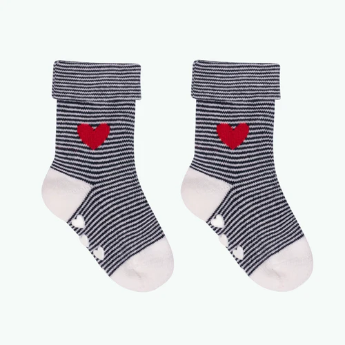 Chaussettes Petit Coeur - Pack de chaussettes bébé blanc