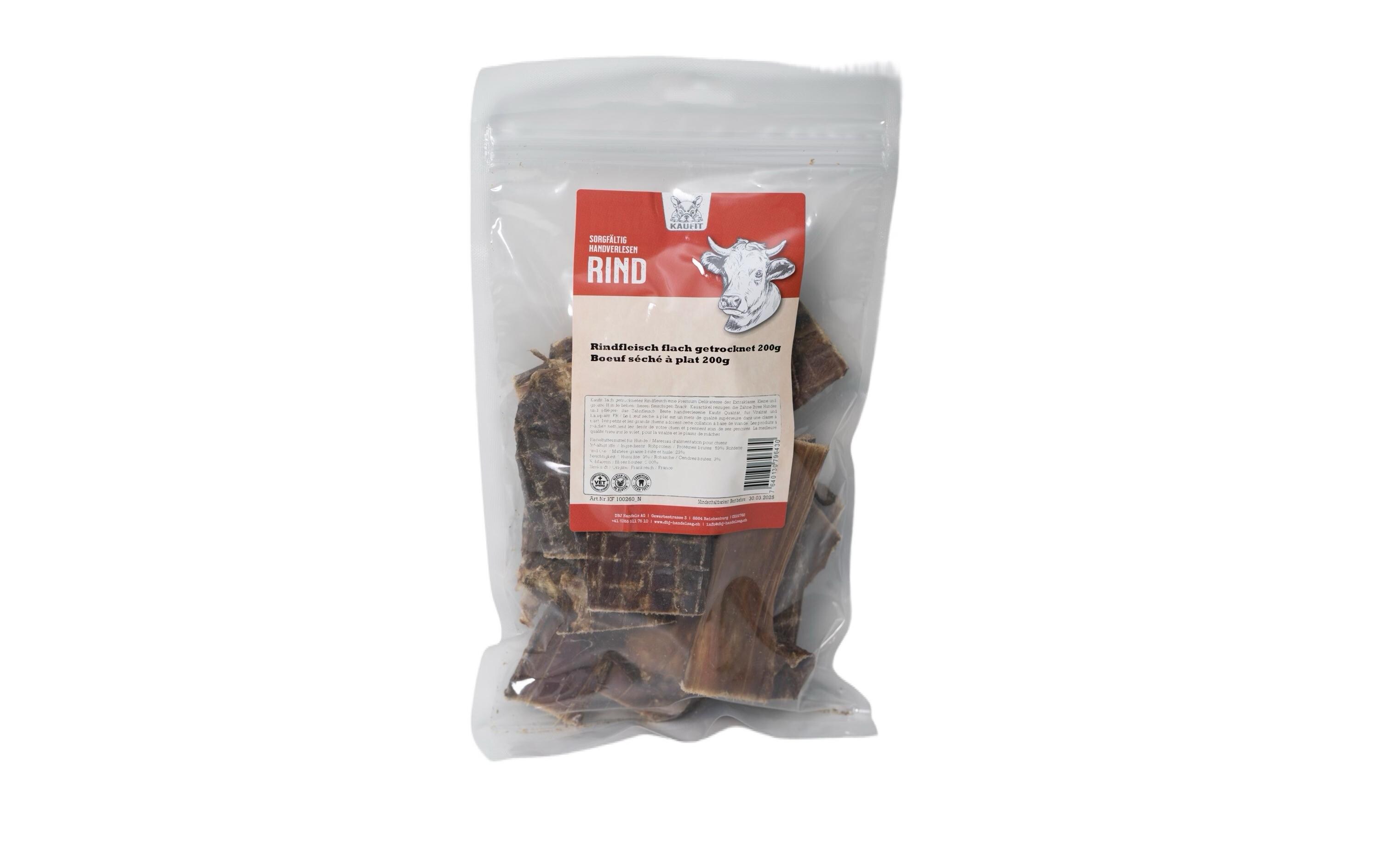 Rindfleisch flach, 200 gKausnack