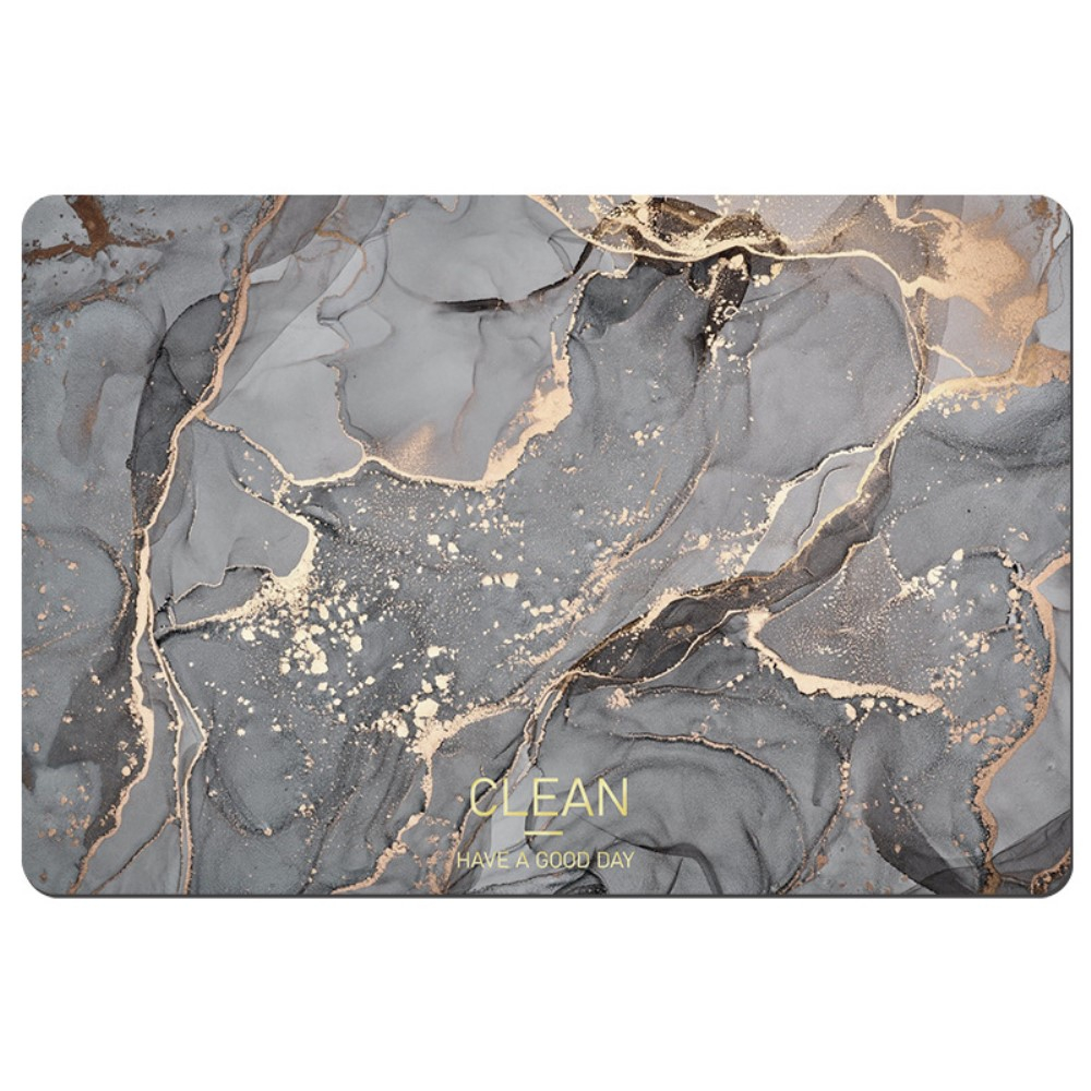 (50x80cm) Marble Badteppich Anti-Rutsch Badematte Wasserabsorptions Boden Teppich - Anthrazit