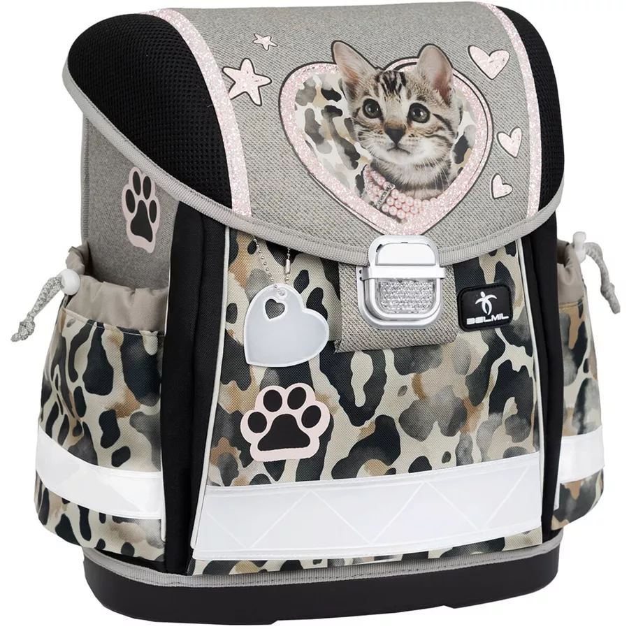 Belmil Schulranzen Classy Schulranzen Set 5-teilig mit Brustgurt Wild Cat