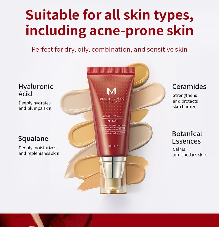 MISSHA - M Perfect Cover BB Cream SPF42 PA+++ - 7 kleuren