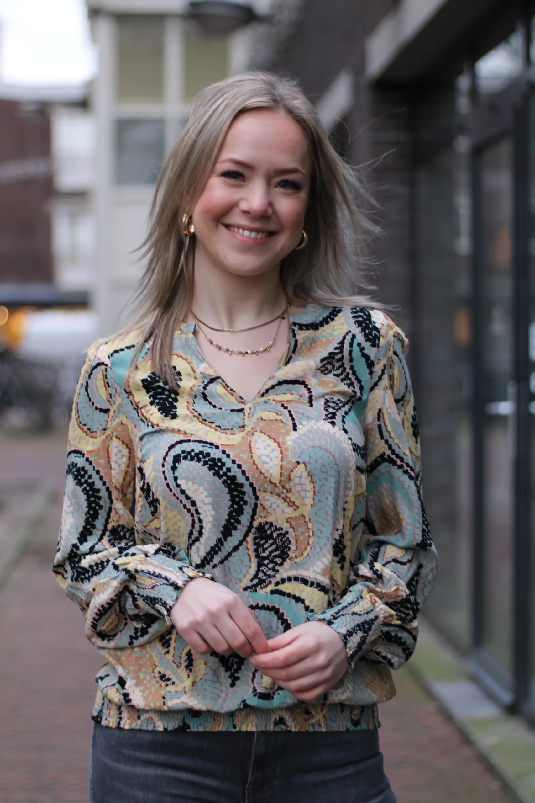 Culture - Bobbie Longsleeve Blouse - Green Milieu