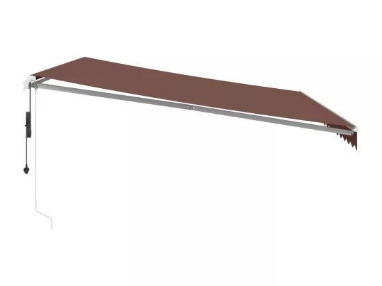 Auvent rétractable automatique avec LED marron 450x350 cm
