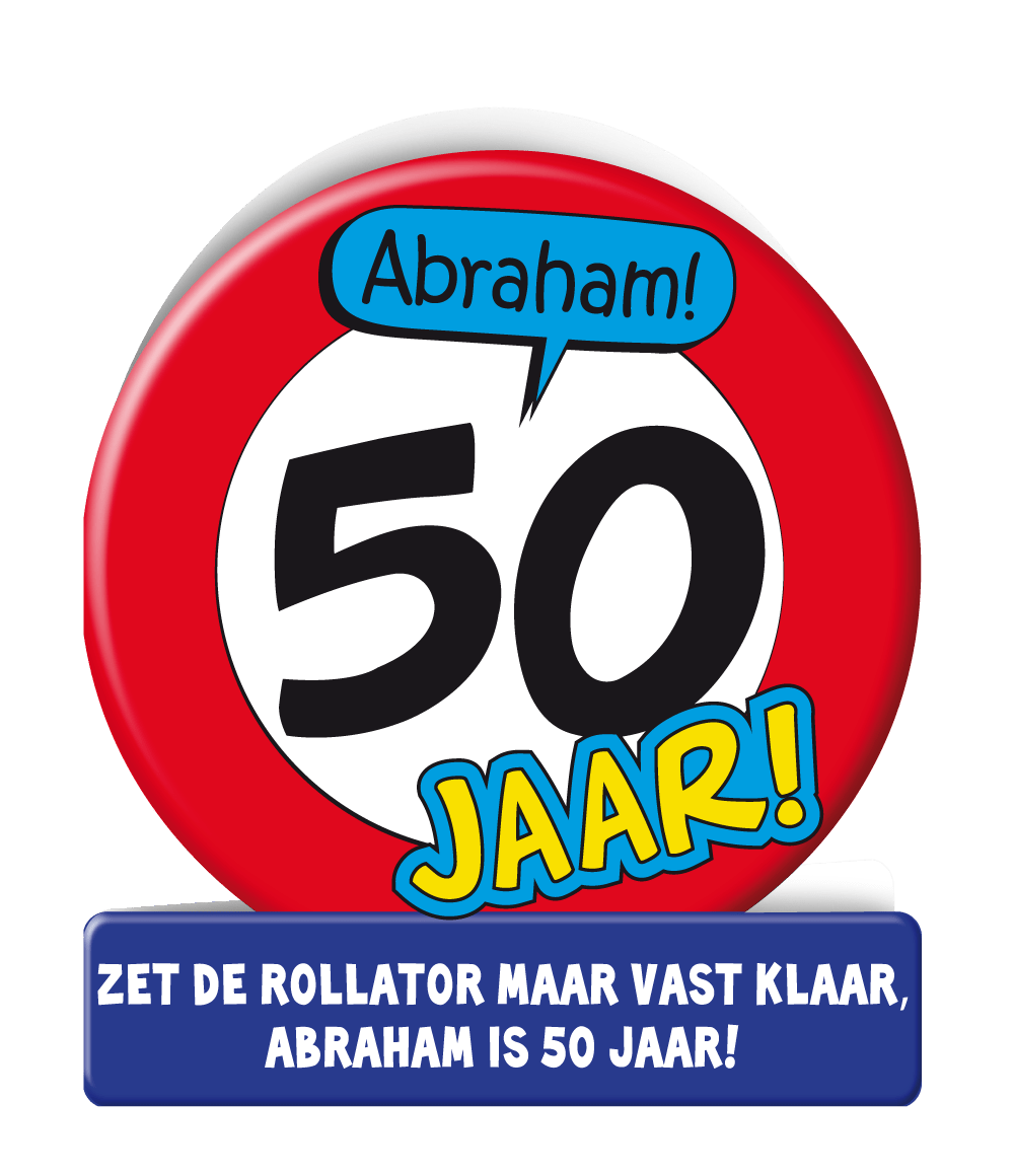 Verjaardagskaart Abraham Verkeersbord 16,5cm