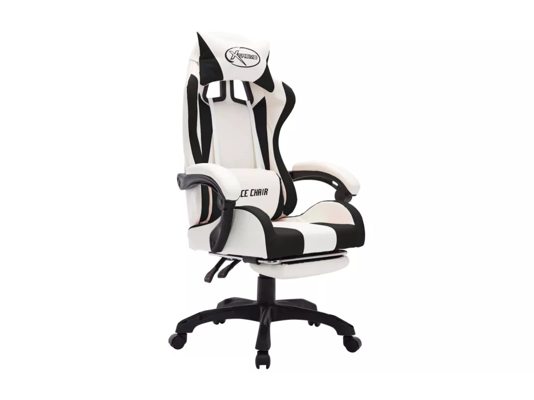 Chaise fauteuil siège pivotante cuir noire 64 x 65 x 119 cm 02_0024208