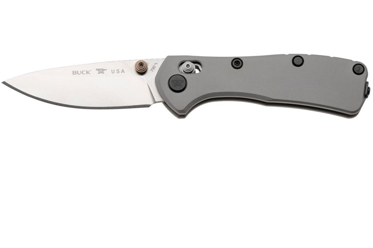 Buck 790 Mini Range Elite 0790GYS Satin MagnaCut, Gray Aluminum, zakmes