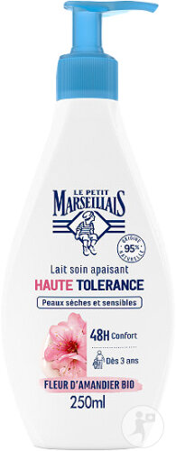 Le Petit Marseillais Lait Soin Apaisant Haute Tolérance Fleur D'Amandier Bio Flacon Pompe 250ml