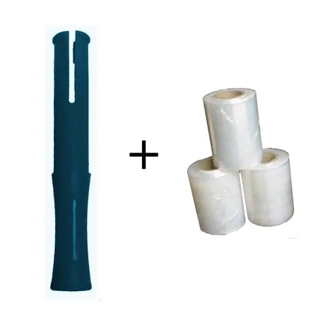 DM Folien 20 Rollen Mini Stretchfolie 100 mm x 150 m, 20my, incl. Abroller