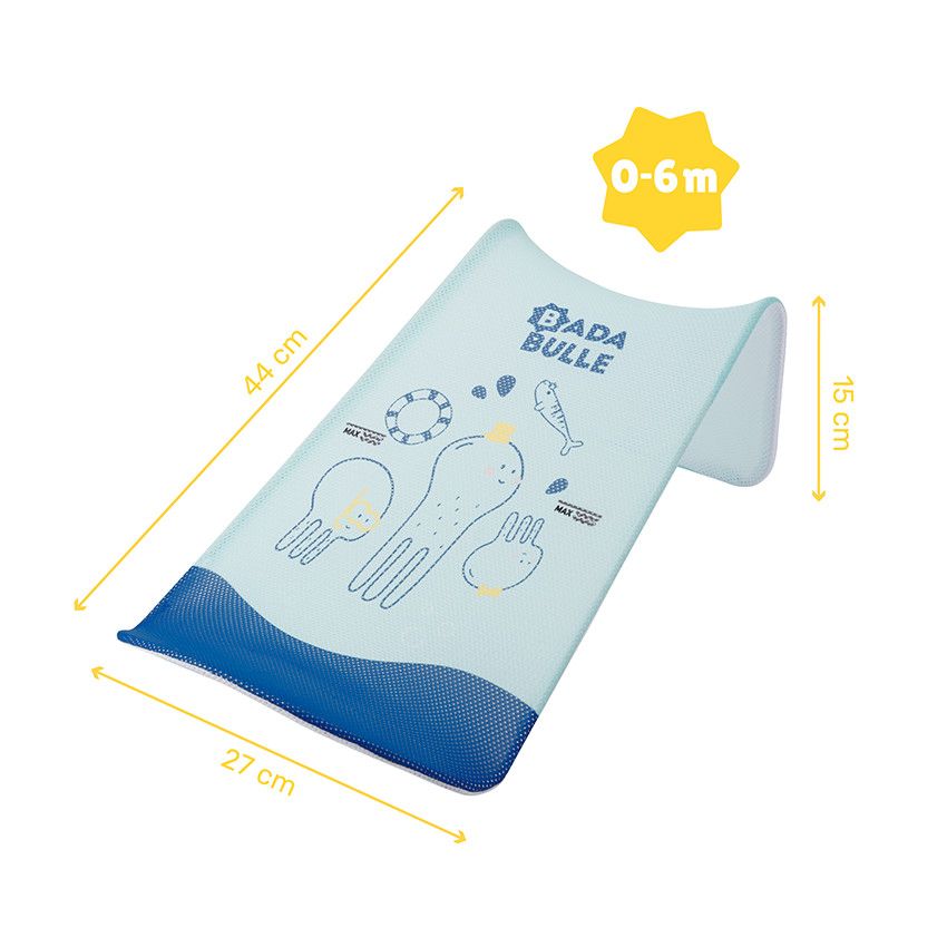 Transat de bain ergonomique - Bleu - Ecru