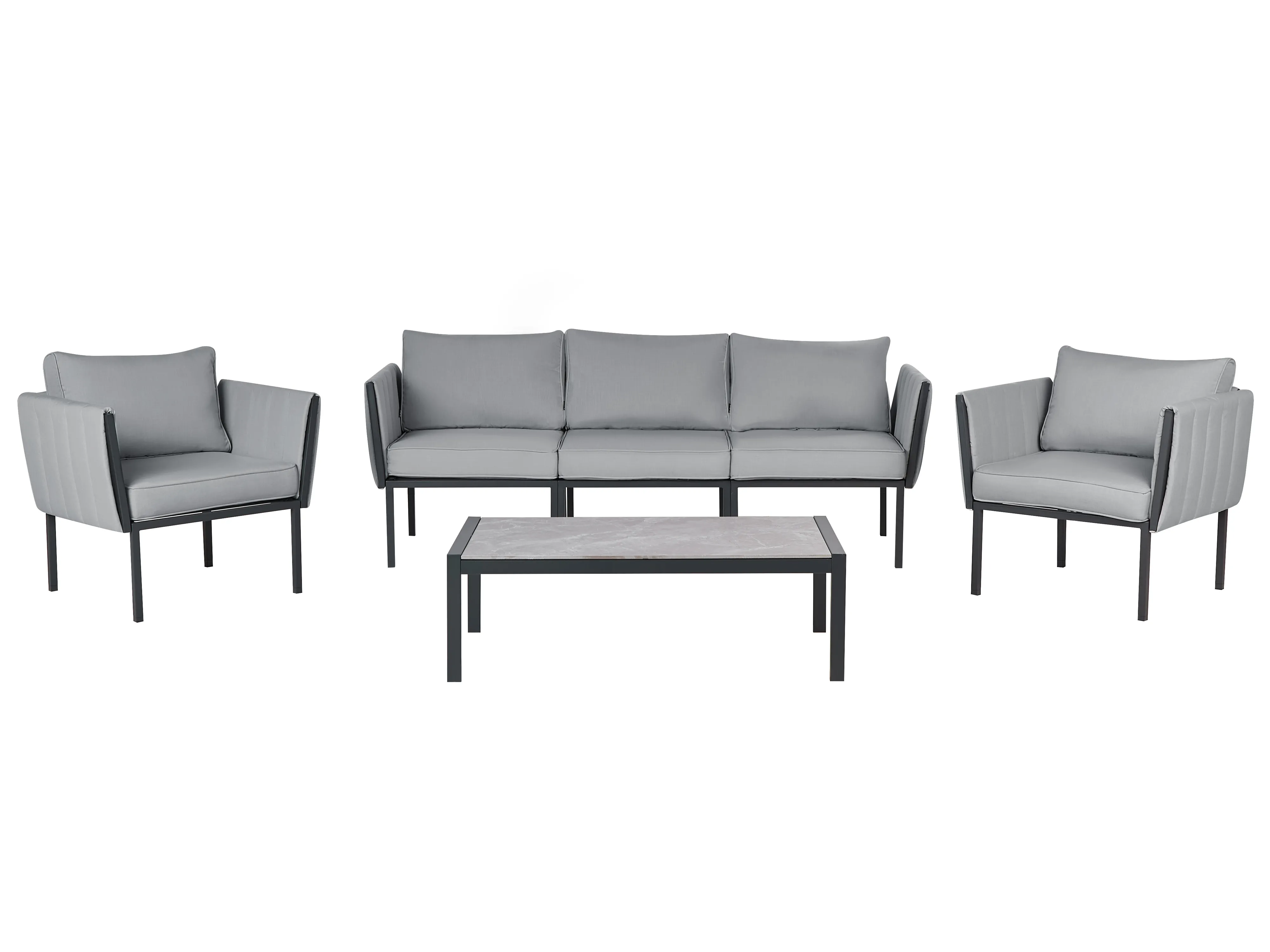 Loungeset met tafel 5-zits SKALA Metaal Donkergrijs