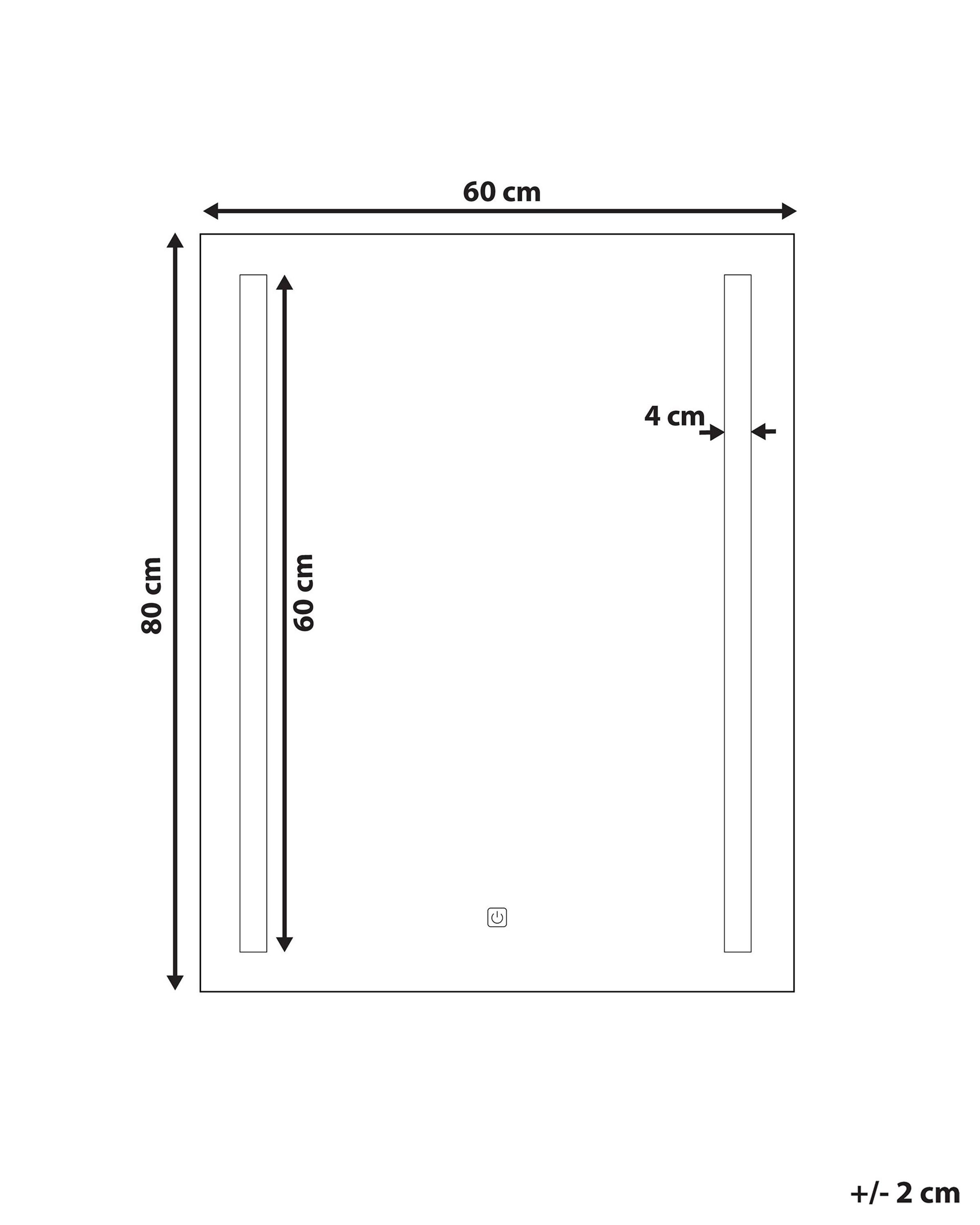 LED badkamerspiegel MARTINET 60 cm 80 cm Zilver