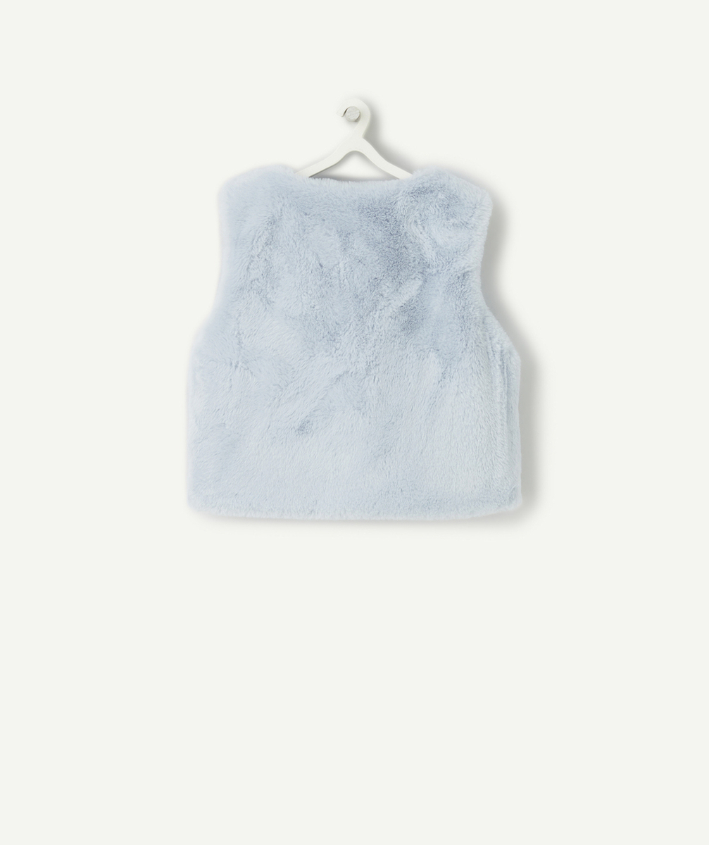 GILET SANS MANCHES BÉBÉ FILLE EN REMBOURRAGE RECYCLÉ BLEU CIEL
